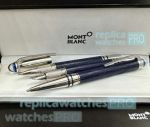 New - Best Replica Mont Blanc Spaceblue Starwalker Doue Blue and Silver Pen